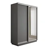 Шкаф-купе Оптим 2-х дверный 1 секция (ЛДСП, Зеркало) 120 см. 1 штанга, 6 полок