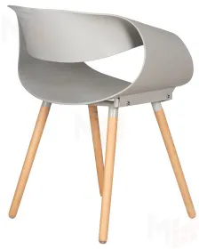 Стул обеденный DOBRIN ALIEN (ножки светлый бук, цвет светло-серый (GR-01))