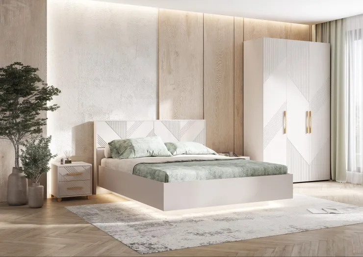  Ирис Кровать парящая 1,6м (ортопед дерево) (Кашемир, Кашемир)