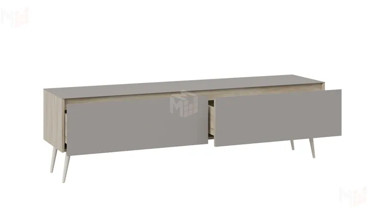 Тумба ТВ Глосс  с опорами - СМ-319.03.011 Баттл Рок, Стекло Светлый Stone(St)