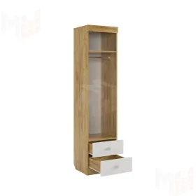 Шкаф комбинированный (с ящ. 1-створчатый) Форсаж дуб крафт золотой/белый