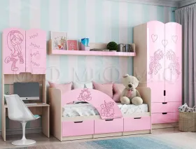 Кровать Юниор-3 (1,6) розовый