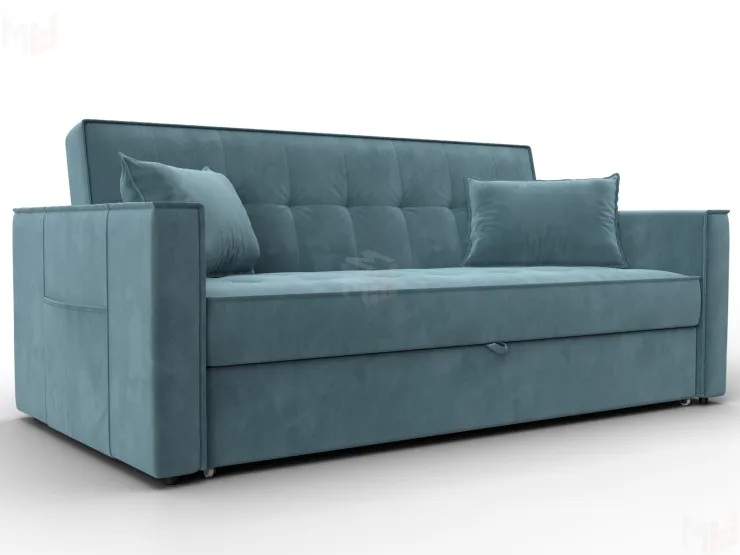 Диван прямой Лига-104 (160) ( SEVEN 113 бирюзовый )