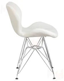 Стул обеденный DOBRIN BUTTERFLY CHROME (ножки хром, цвет белый)