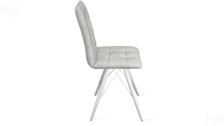 Стул Аспен К3 Белый матовый, Велюр Duna Silver