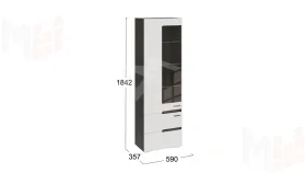 Шкаф для посуды Фьюжн - ТД-260.07.25 Белый глянец, Венге Линум Шкаф для посуды Фьюжн - ТД-260.07.25 Белый глянец, Венге Линум
