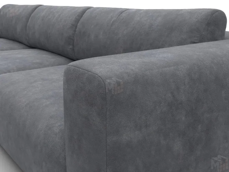 Диван угловой Лига-066 НПБ Лонг угол левый ( BRUT 16 темно-серый )