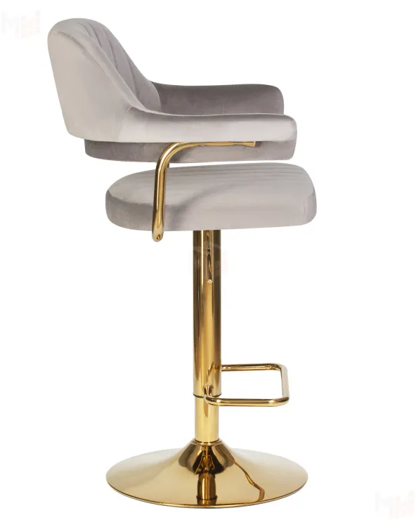 Стул барный DOBRIN CHARLY GOLD (серый велюр (MJ9-75))