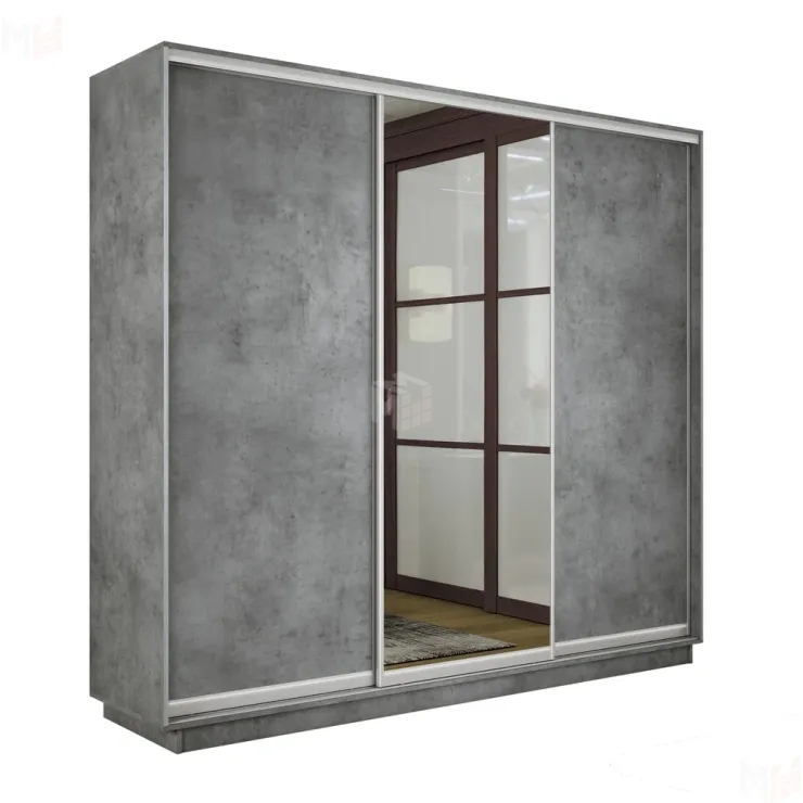 Шкаф-купе Экспресс трио 1 зеркало 2100 (Бетон)