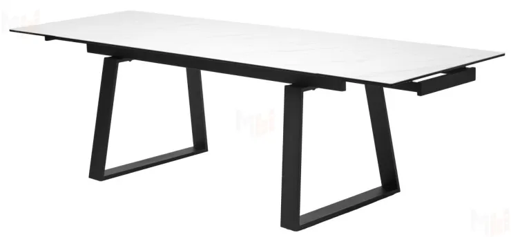 Стол VASTO 180 MARBLES KL-99 Белый мрамор матовый / черный каркас