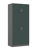 Шкаф 2-х створчатый штанга + полка (графит/изумрудный)