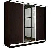 Шкаф-купе Экспресс трио 1 зеркало 1800 (венге) профиль белый