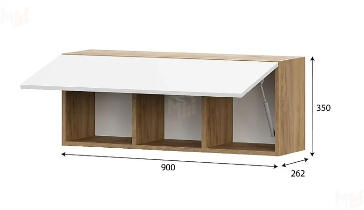 Шкаф навесной Милан Дуб Золотой/Белый Матовый