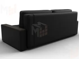 Диван прямой с декором Лига-096 НПБ ( Черный\Белый )