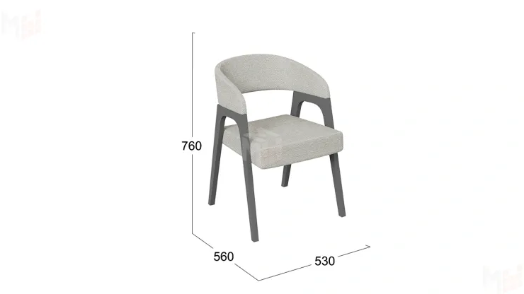 Кресло Техас 1 - W-101 Графит, тк. №221 Шенилл Estetica moonstone