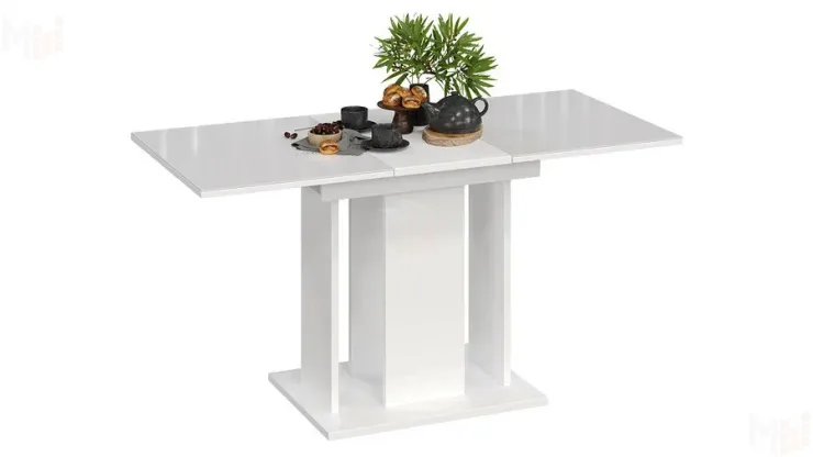 Стол раздвижной Кёльн Тип 1 Белый, Стекло Белый глянец