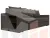 Диван прямой Дубай Лайт полки слева ( Коричневый )