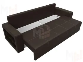 Диван прямой Дубай Лайт полки слева ( Коричневый )