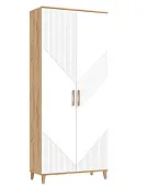 Шкаф Ирис для прихожей Браш Вайт/Дуб Крафт