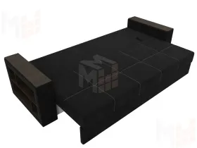Диван прямой Дубай Лайт полки слева ( Черный )