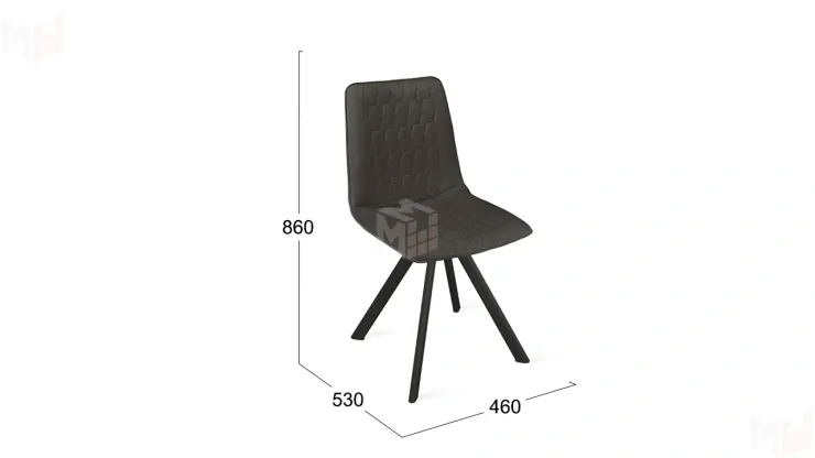 Стул Хьюго К2 Черный муар, Велюр Confetti Stone