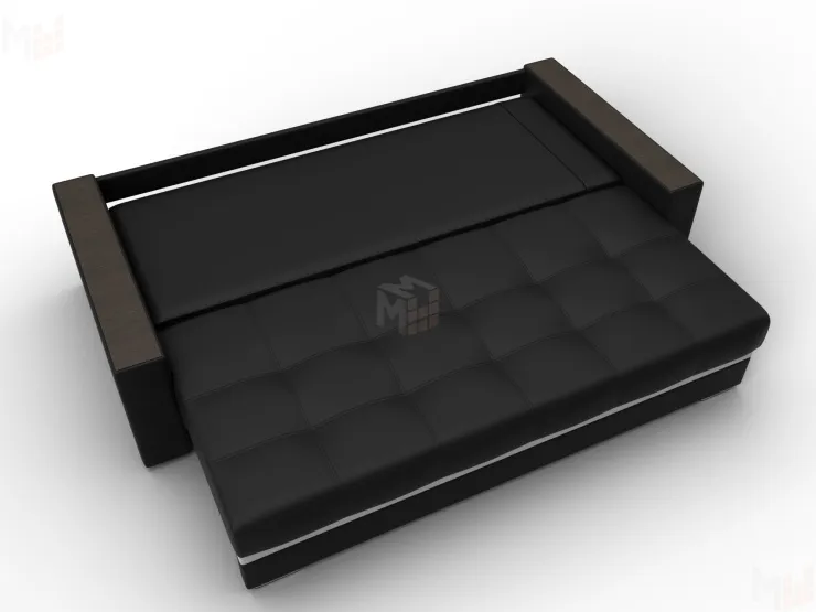 Диван прямой с декором Лига-096 НПБ ( Черный;Белый )