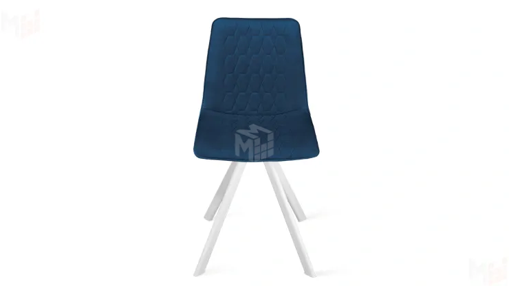 Стул Хьюго К2 Белый матовый, Велюр Confetti Blue