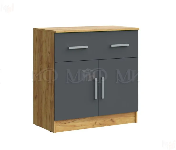 Комод Бася с ящиком, 2 двери (крафт золотой/графит)