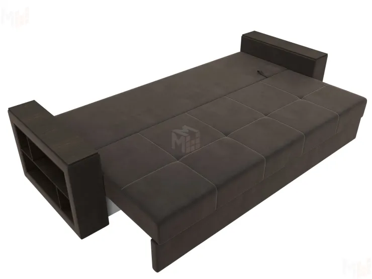 Диван прямой Дубай Лайт полки слева ( Коричневый )