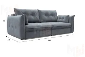 Диван прямой Лига-100 НПБ ( TOWER 10 серый )