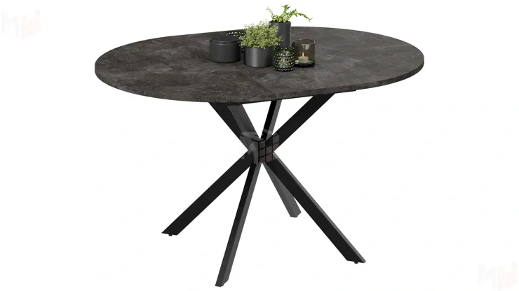 Стол обеденный раздвижной Мэдисон Тип 1 Черный муар, Ателье темный