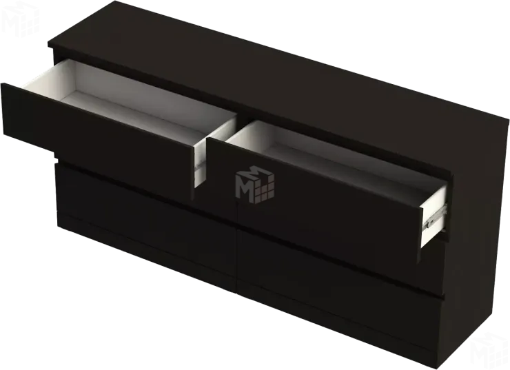 Комод Варма 6Д ясень черный