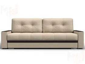 Диван прямой с декором Лига-096 НПБ ( Бежевый;Коричневый )