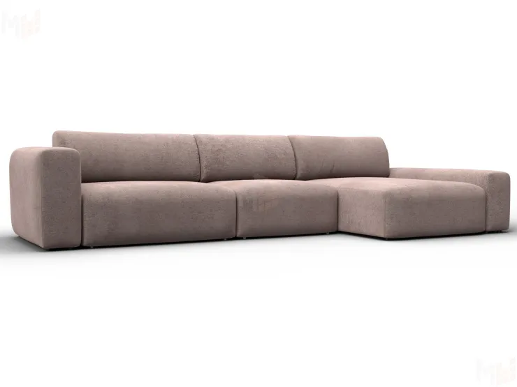 Диван угловой Лига-066 НПБ Лонг угол правый ( TOWER 05 бежевый )