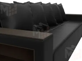 Диван прямой Дубай Лайт полки слева ( Черный )