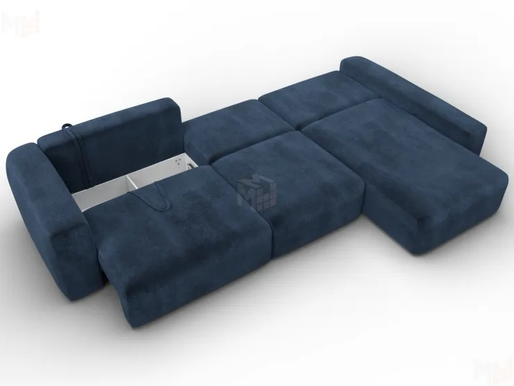 Диван угловой Лига-066 НПБ Лонг угол правый ( TOWER 13 синий )