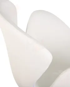 Кресло дизайнерское DOBRIN SWAN (белый кожзам P23, алюминиевое основание)