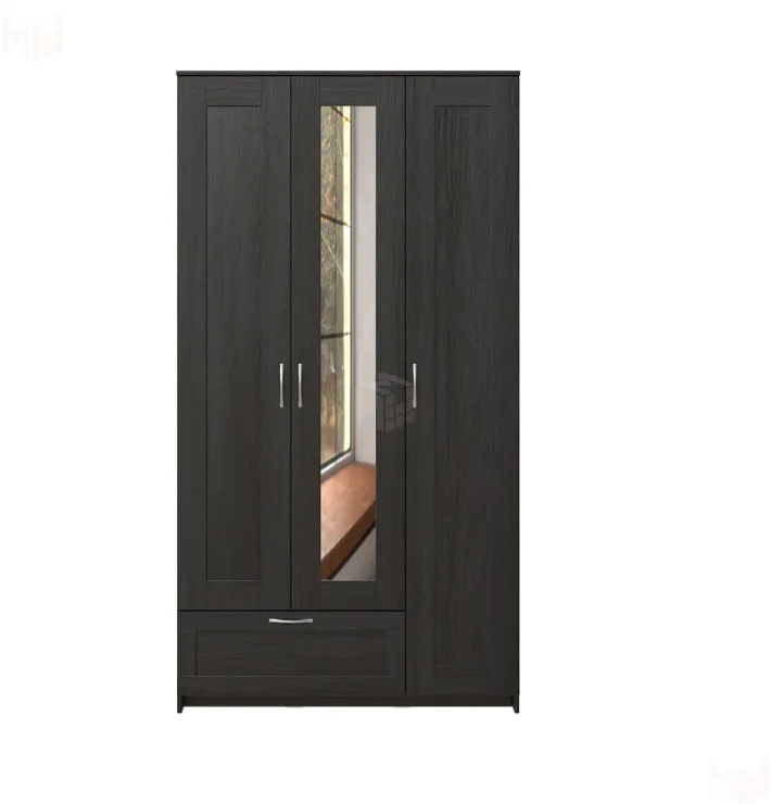 Шкаф Сириус 3 двери с зеркалом 1 ящик, венге (высота 220 см)