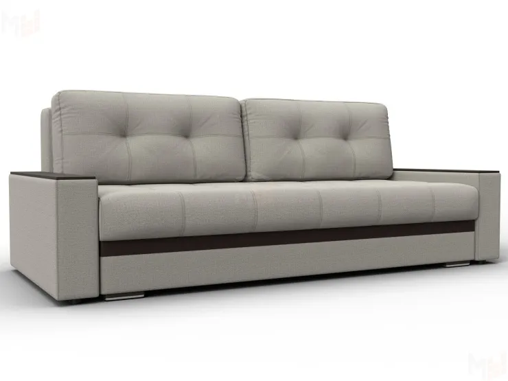 Диван прямой с декором Лига-096 НПБ ( Бежевый\Коричневый )