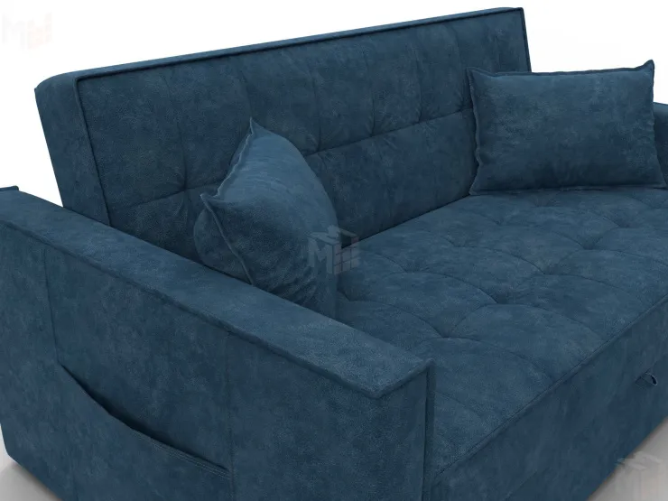 Диван прямой Лига-104 (140) ( BRUT 11 синий )