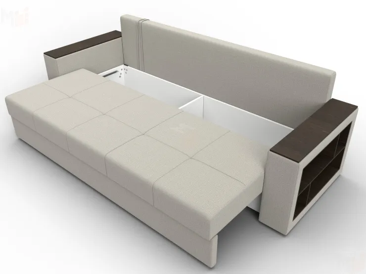 Диван прямой Дубай Лайт ( Амур 02 бежевый )