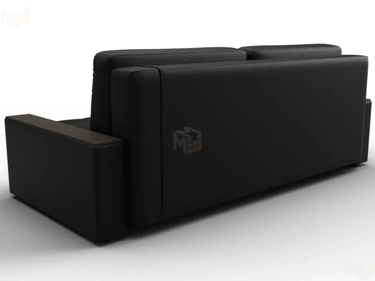 Диван прямой с декором Лига-096 НПБ ( Черный\Белый )