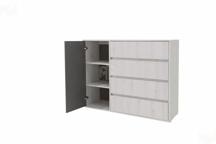 Комод Нильс Дуб Эльза/Темно-Серый Лофт