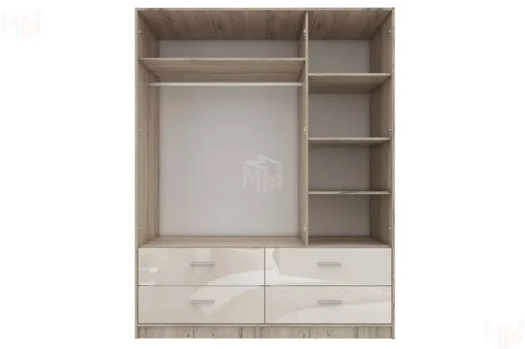 Шкаф 3-х дверный с зеркалом и ящиками  Лациа 418.01