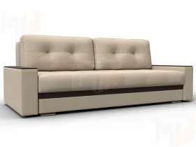 Диван прямой с декором Лига-096 НПБ ( Бежевый\Коричневый )