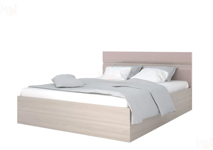 Кровать Ненси 1,4 с основанием (ясень/капучино глянец)