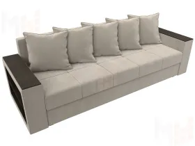 Диван прямой Дубай Лайт полки слева ( Бежевый )