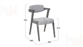 Стул Гонконг 2 - N-242 Графит, №210 Велюр Jercy silver