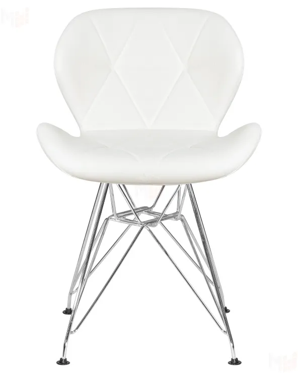 Стул обеденный DOBRIN BUTTERFLY CHROME (ножки хром, цвет белый) Стул обеденный DOBRIN BUTTERFLY CHROME (ножки хром, цвет белый)