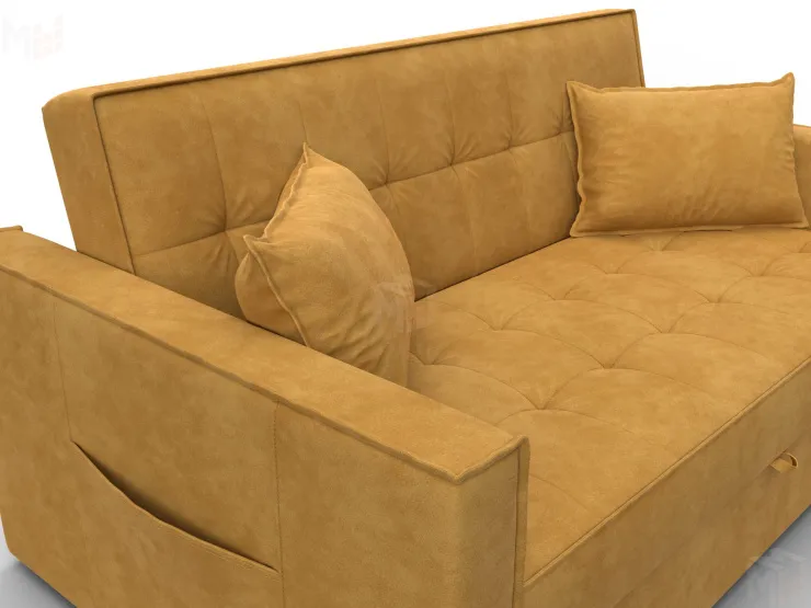 Диван прямой Лига-104 (140) ( BRUT 10 желтый )